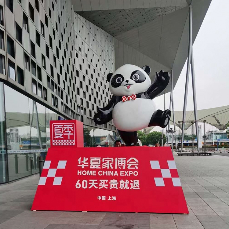 玻璃鋼卡通大熊貓雕塑戶外景觀動物小品擺件 玻璃鋼卡通大熊貓雕塑戶外景觀動物小品擺件