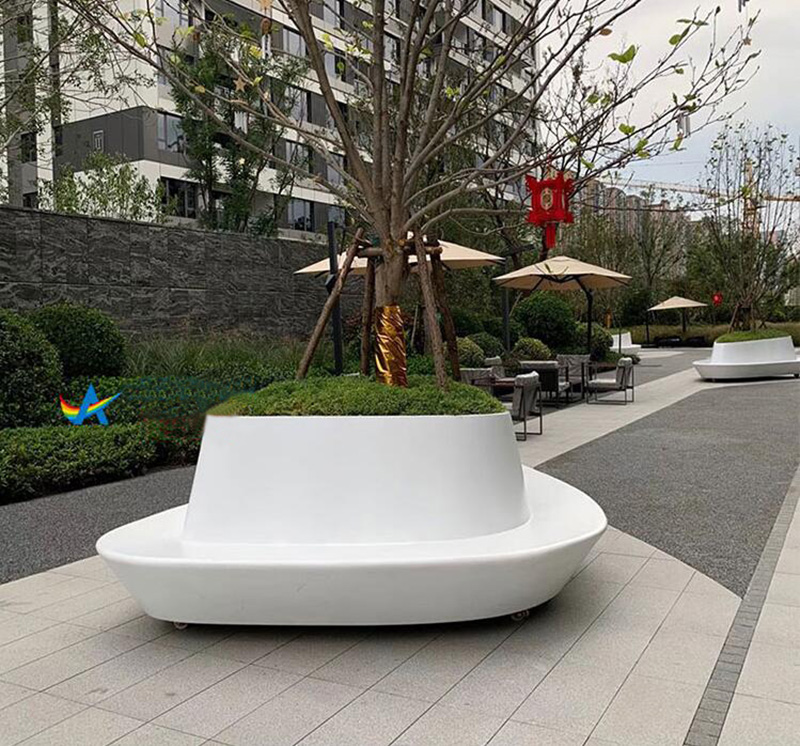 玻璃鋼異形花壇景觀休閑GRC樹池坐凳