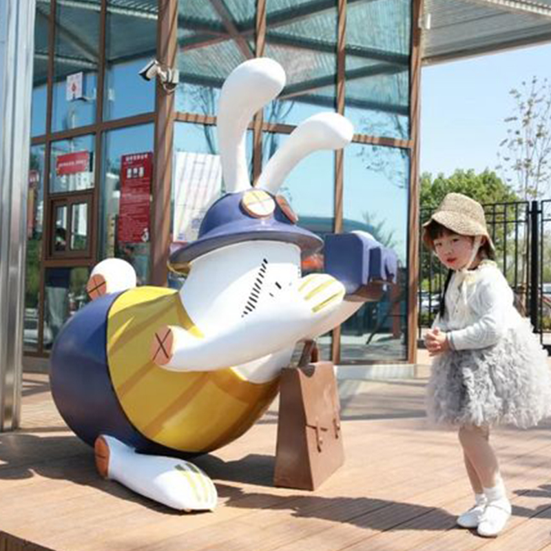 玻璃鋼兔子動(dòng)物雕塑氣球景觀小品擺件 玻璃鋼兔子動(dòng)物雕塑氣球景觀小品擺件