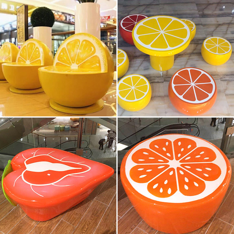 玻璃鋼水果座椅異形藝術(shù)造型坐凳