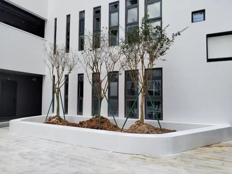 廣東海洋大學(xué)玻璃鋼樹池戶外花壇坐凳案例