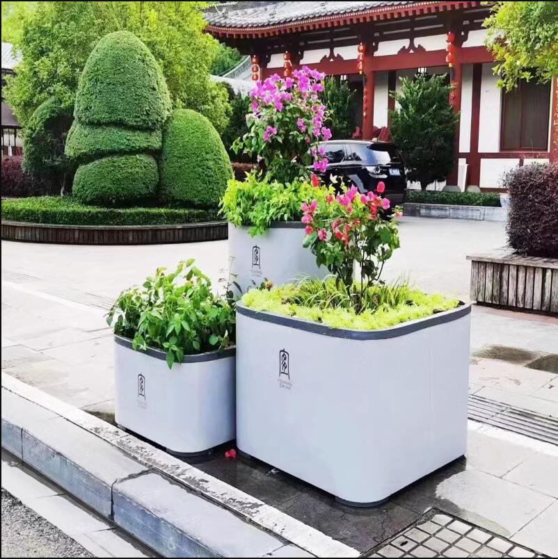 不銹鋼方形花盆戶外景觀正方形花箱 不銹鋼方形花盆戶外景觀正方形花箱