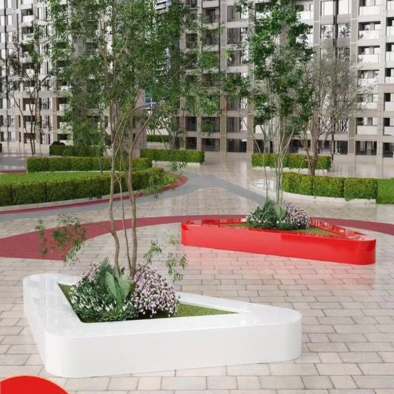 玻璃鋼樹池坐凳，戶外花壇花池景觀座椅種類款式!