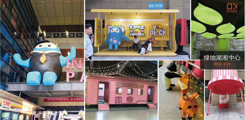 泰國梭桃邑玻璃鋼水果雕塑擺件案例