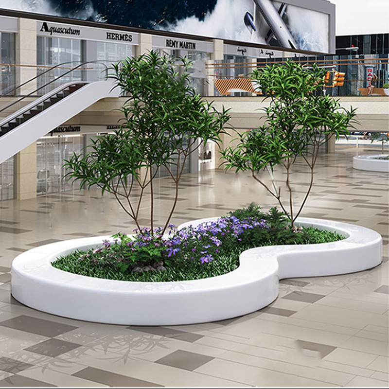 合肥安徽國(guó)購(gòu)廣場(chǎng)玻璃鋼座椅花盆定制案例