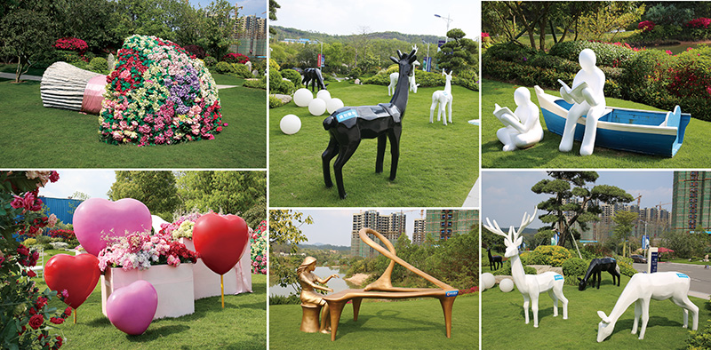 廣東惠州湖光山色玻璃鋼雕塑擺件小品定制案例