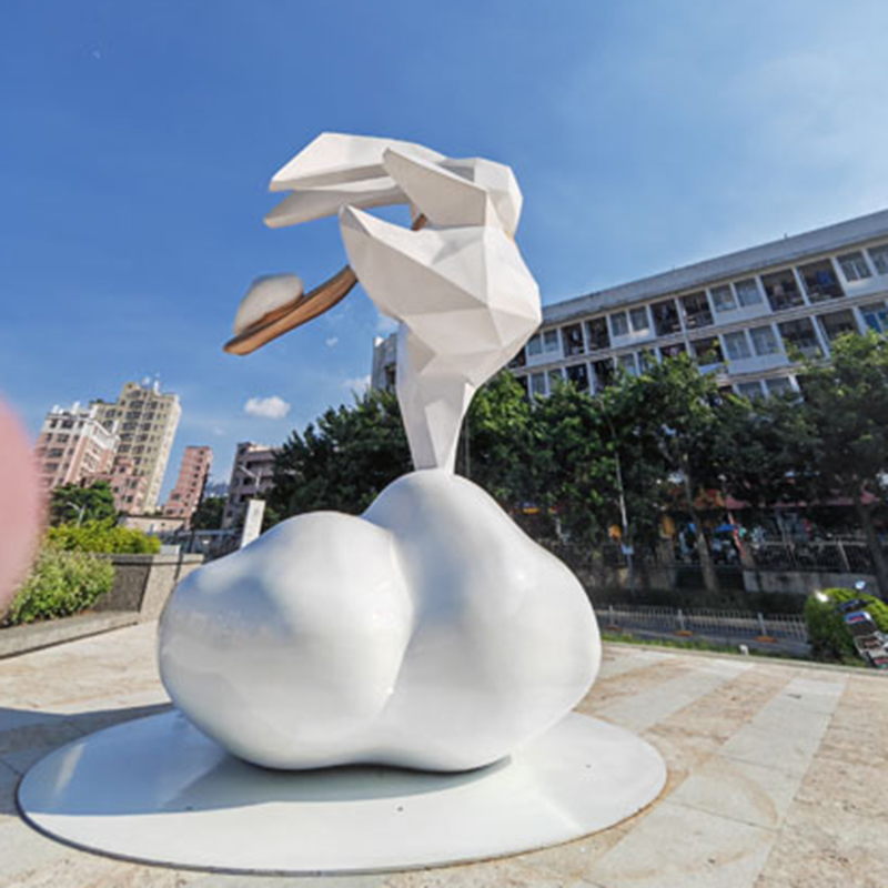 不銹鋼鹿雕塑園林景觀水景擺件