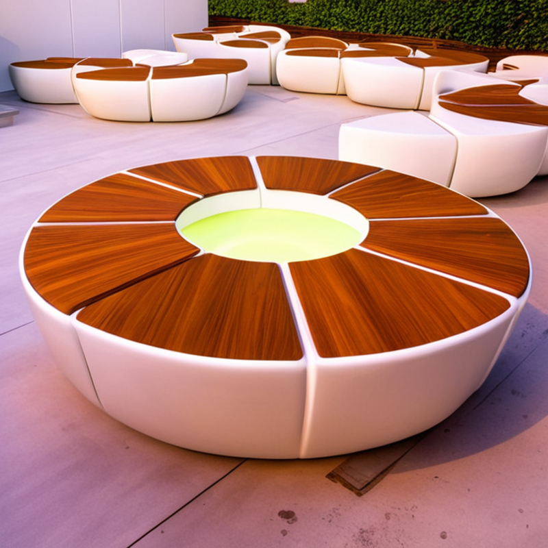 玻璃鋼圓形花瓣?duì)顦涑刈史履炯y面花池