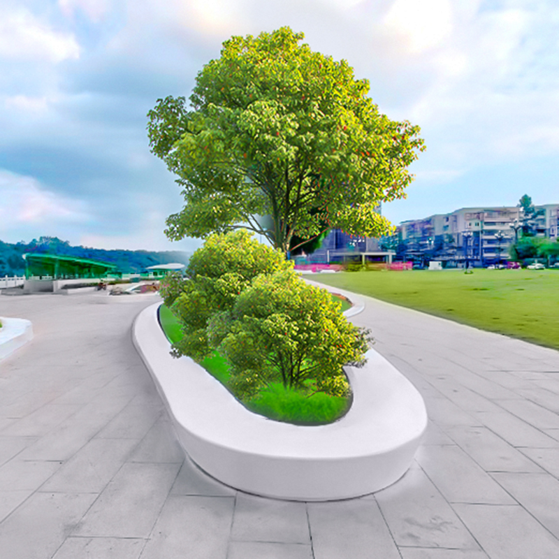 玻璃鋼異形樹池坐凳戶外公園花壇種植池