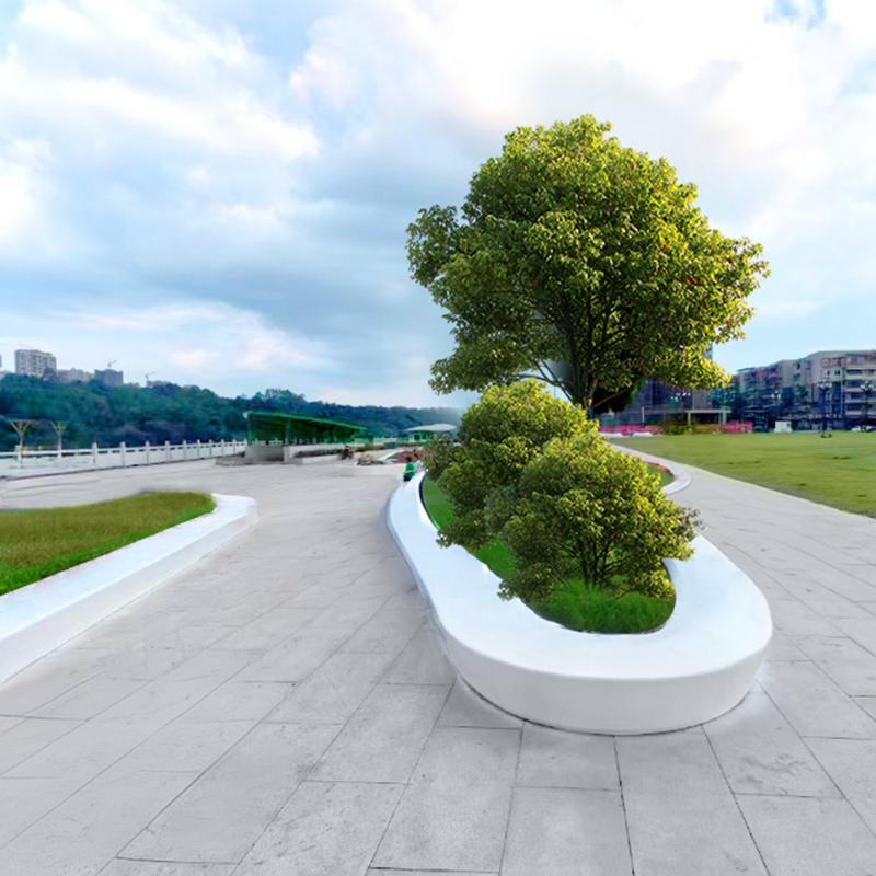 玻璃鋼異形樹池坐凳戶外公園花壇種植池