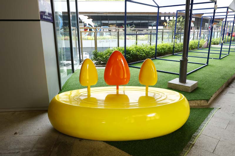 上海太平洋中環(huán)廣場玻璃鋼坐凳海洋系列案例