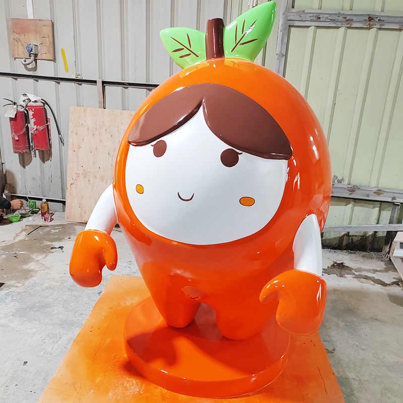 玻璃鋼卡通橙子人物雕塑，解鎖水果雕塑的場景化治愈力!